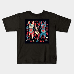 Mexican Alebrijes,Huichol Art,Papel Picado-dog Kids T-Shirt